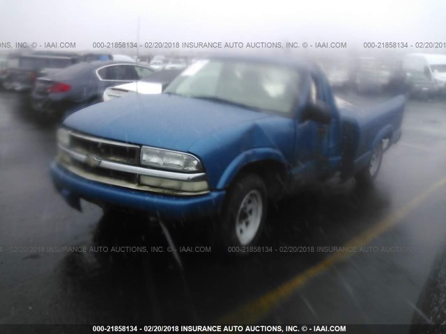 1GCCS1452YK284380 - 2000 CHEVROLET S TRUCK S10 BLUE photo 2