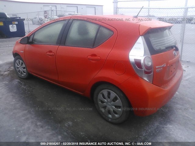 JTDKDTB37C1012912 - 2012 TOYOTA PRIUS C ORANGE photo 3