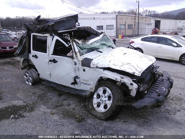 1C4BJWEG0DL697432 - 2013 JEEP WRANGLER UNLIMITE SAHARA WHITE photo 1