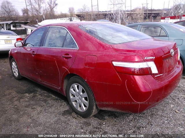 4T1BB46K98U057123 - 2008 TOYOTA CAMRY HYBRID RED photo 3