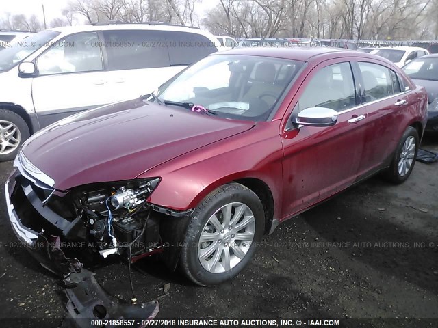 1C3CCBCG5DN520880 - 2013 CHRYSLER 200 LIMITED MAROON photo 2