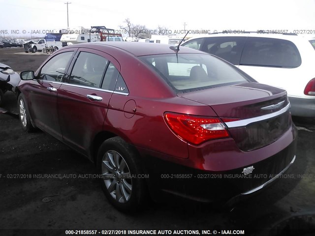 1C3CCBCG5DN520880 - 2013 CHRYSLER 200 LIMITED MAROON photo 3