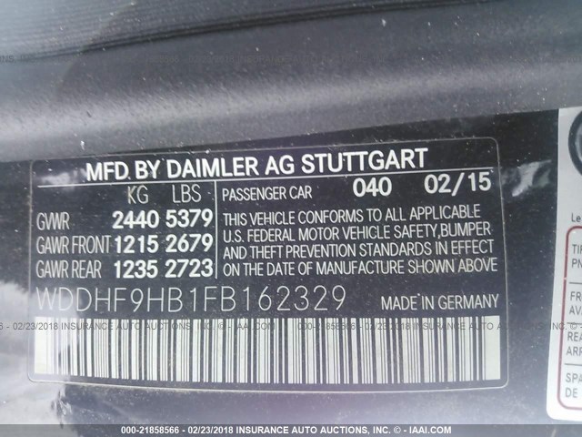 WDDHF9HB1FB162329 - 2015 MERCEDES-BENZ E 250 BLUETEC BLACK photo 9