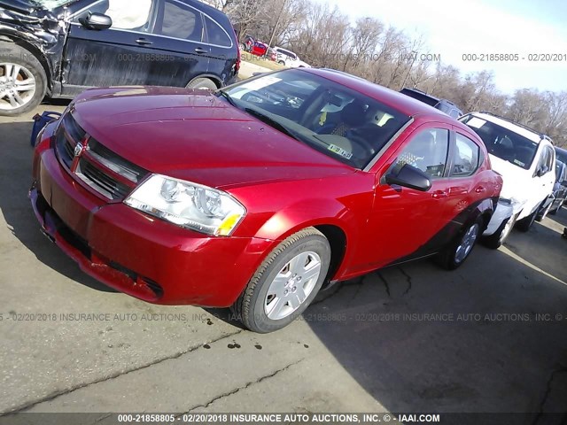 1B3LC46B49N550808 - 2009 DODGE AVENGER SE/SXT RED photo 2