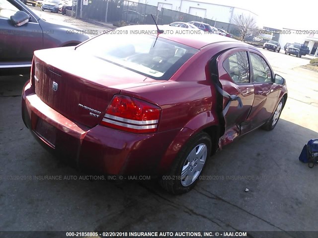 1B3LC46B49N550808 - 2009 DODGE AVENGER SE/SXT RED photo 4