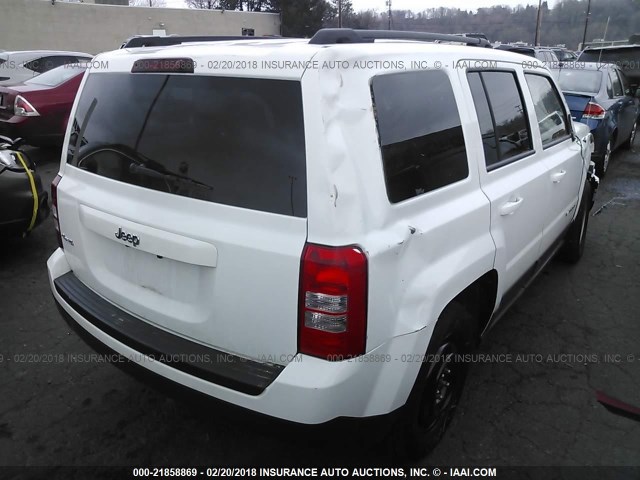 1C4NJRBB1ED924582 - 2014 JEEP PATRIOT SPORT WHITE photo 4