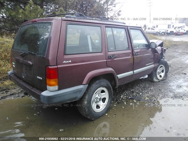 1J4FF48S0YL201892 - 2000 JEEP CHEROKEE SPORT MAROON photo 4