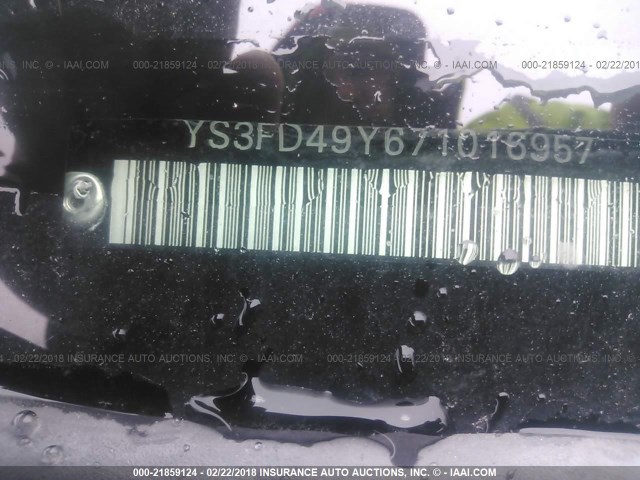 YS3FD49Y671016957 - 2007 SAAB 9-3 2.0T BLACK photo 9