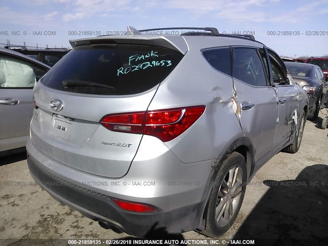 5XYZU3LAXDG112273 - 2013 HYUNDAI SANTA FE SPORT  SILVER photo 4