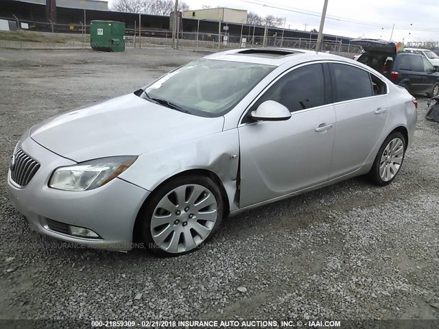 W04G15GV4B1066911 - 2011 BUICK REGAL CXL SILVER photo 2