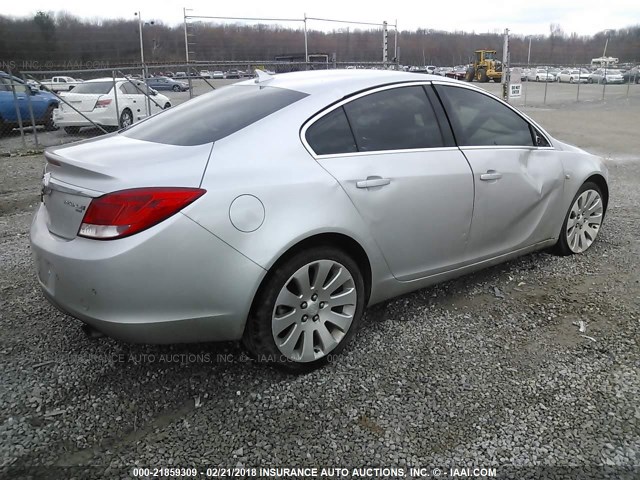 W04G15GV4B1066911 - 2011 BUICK REGAL CXL SILVER photo 4