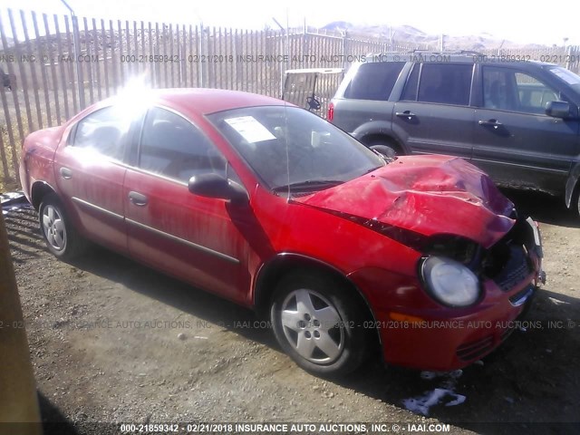 1B3ES26C14D554662 - 2004 DODGE NEON SE RED photo 1