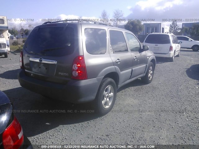 4F2YZ02Z46KM02038 - 2006 MAZDA TRIBUTE I GRAY photo 4