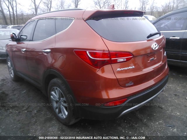 5XYZUDLA3FG299395 - 2015 HYUNDAI SANTA FE SPORT  ORANGE photo 3