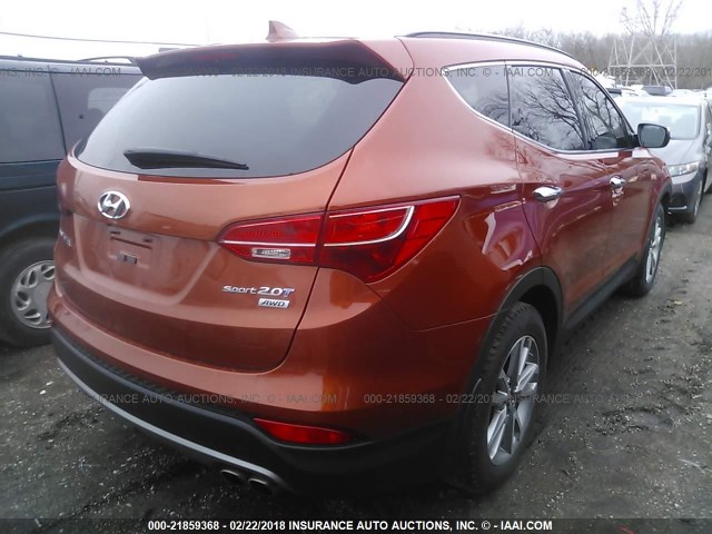 5XYZUDLA3FG299395 - 2015 HYUNDAI SANTA FE SPORT  ORANGE photo 4