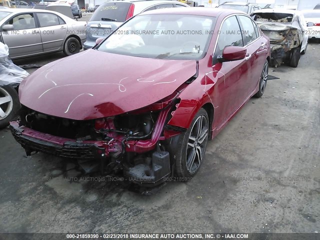 1HGCR2F57HA120273 - 2017 HONDA ACCORD SPORT 红色 照片 2