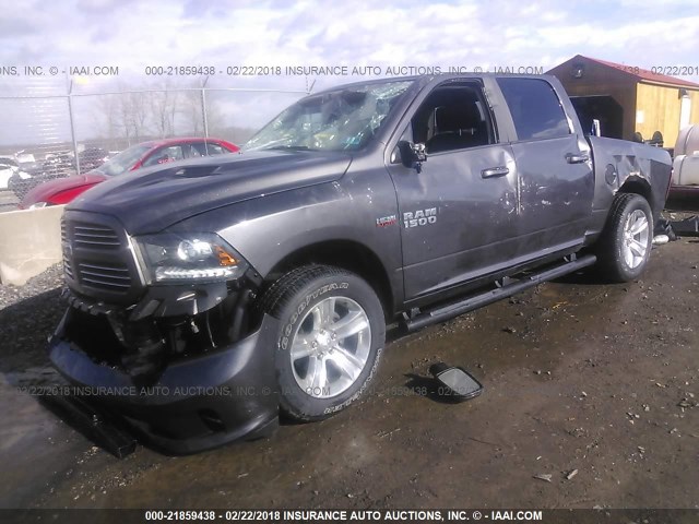 1C6RR7MT8HS612478 - 2017 RAM 1500 SPORT GRAY photo 2