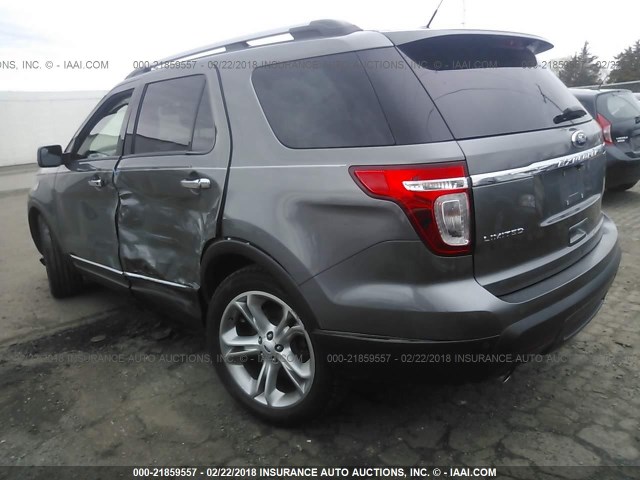 1FM5K7F84DGA55260 - 2013 FORD EXPLORER LIMITED 锡色 照片 3