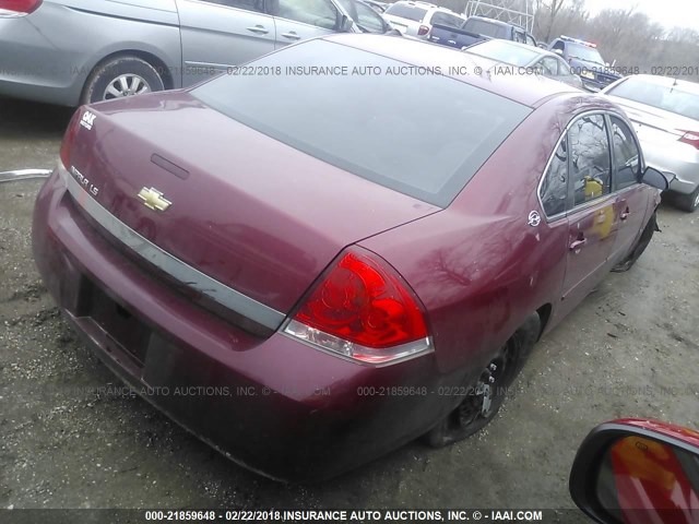 2G1WB58K669401373 - 2006 CHEVROLET IMPALA LS MAROON photo 4