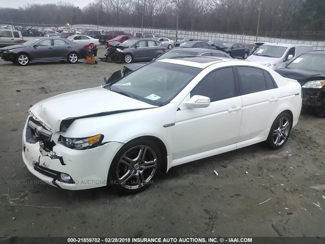 19UUA76527A045425 - 2007 ACURA TL TYPE S WHITE photo 2