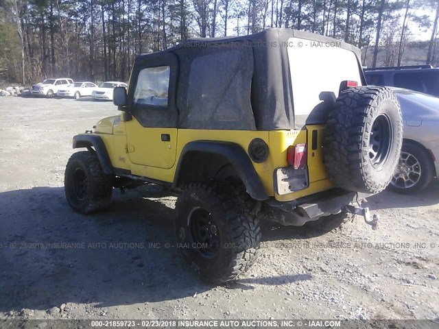 1J4FA49S73P374825 - 2003 JEEP WRANGLER / TJ SPORT YELLOW photo 3