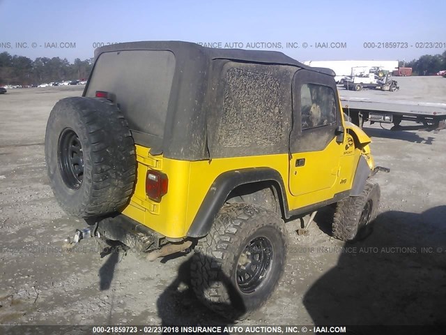 1J4FA49S73P374825 - 2003 JEEP WRANGLER / TJ SPORT YELLOW photo 4