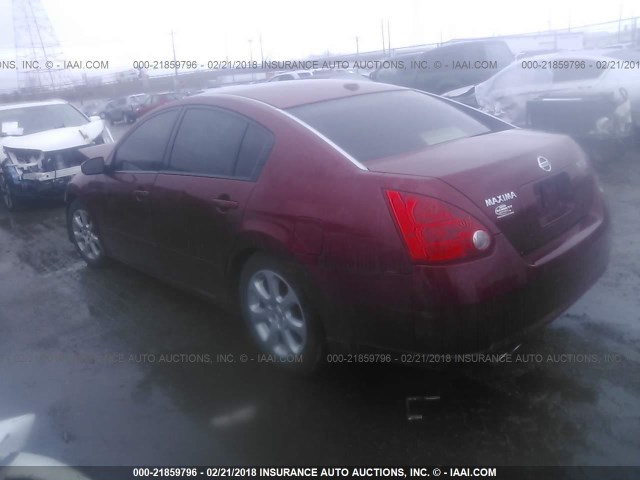 1N4BA41E27C862383 - 2007 NISSAN MAXIMA SE/SL MAROON photo 3