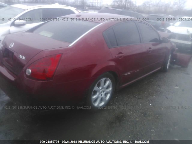 1N4BA41E27C862383 - 2007 NISSAN MAXIMA SE/SL MAROON photo 4