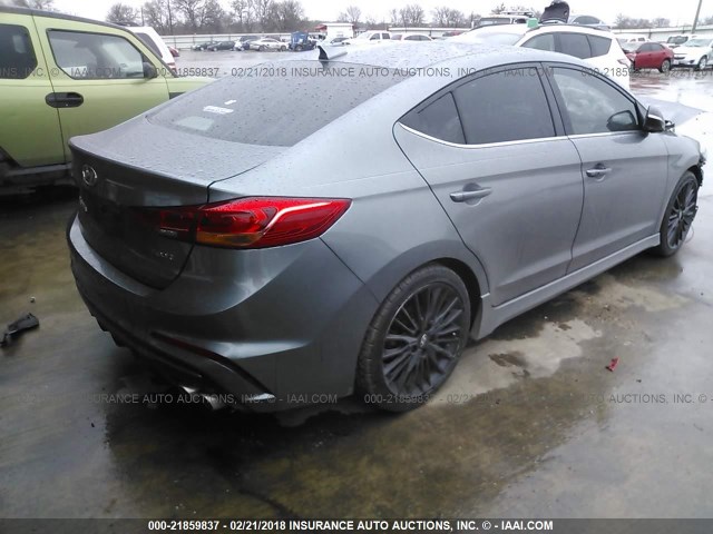 KMHD04LB2HU362580 - 2017 HYUNDAI ELANTRA SPORT GRAY photo 4