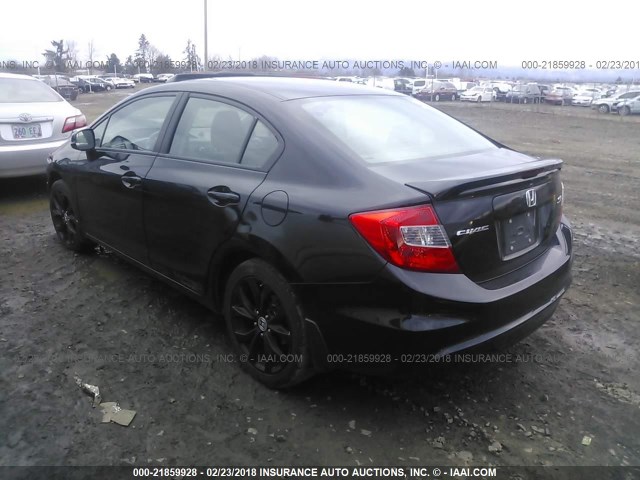 2HGFB6E53CH706568 - 2012 HONDA CIVIC SI BLACK photo 3