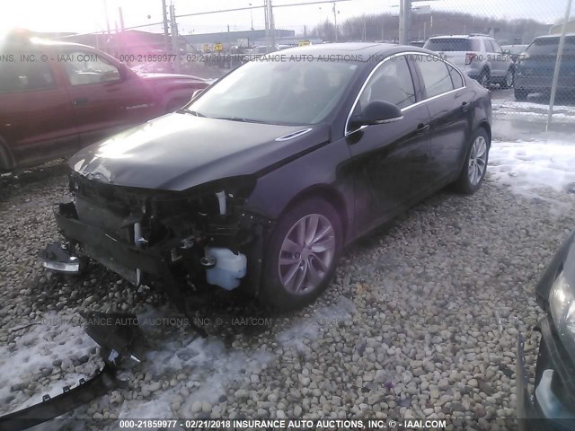 2G4GK5EX3G9106157 - 2016 BUICK REGAL BLACK photo 2