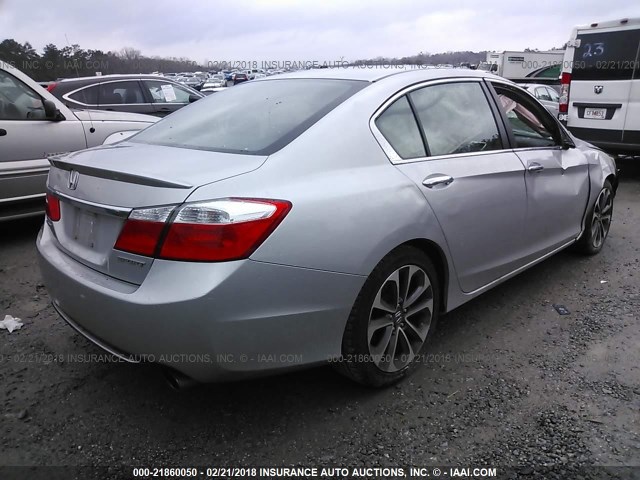 1HGCR2F53DA178200 - 2013 HONDA ACCORD SPORT SILVER photo 4