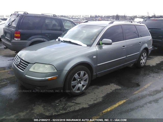 WVWWH63B72E191022 - 2002 VOLKSWAGEN PASSAT GLX GRAY photo 2