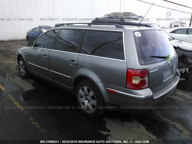 WVWWH63B72E191022 - 2002 VOLKSWAGEN PASSAT GLX 灰色 照片 3