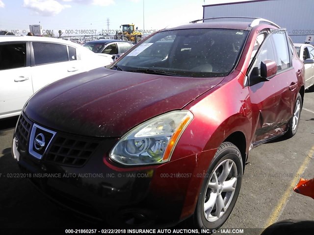 JN8AS58T18W004145 - 2008 NISSAN ROGUE S/SL RED photo 2