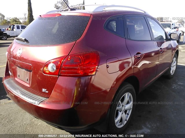 JN8AS58T18W004145 - 2008 NISSAN ROGUE S/SL RED photo 4