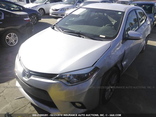 5YFBURHE8FP272649 - 2015 TOYOTA COROLLA L/LE/LE PLS/PRM/S/S PLS SILVER photo 2