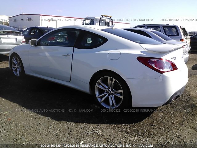 KMHHU6KH1CU067972 - 2012 HYUNDAI GENESIS COUPE 3.8L WHITE photo 3