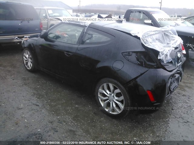 KMHTC6AD8DU106926 - 2013 HYUNDAI VELOSTER BLACK photo 3