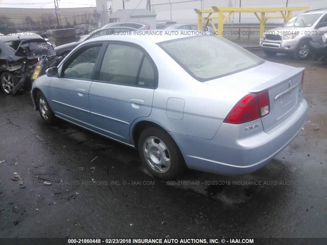 JHMES96653S004472 - 2003 HONDA CIVIC HYBRID Light Blue photo 3