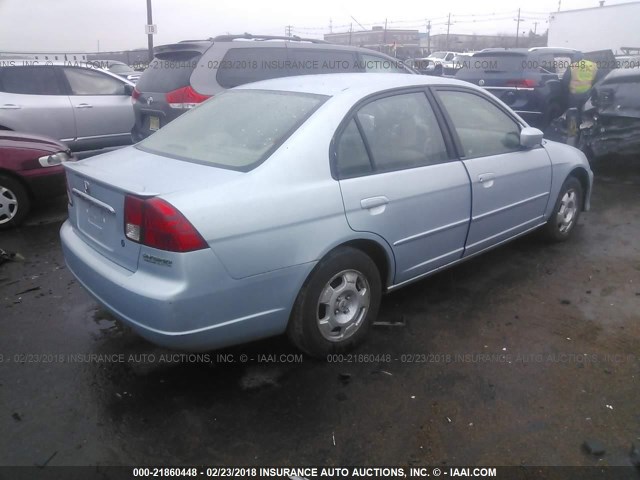 JHMES96653S004472 - 2003 HONDA CIVIC HYBRID Light Blue photo 4