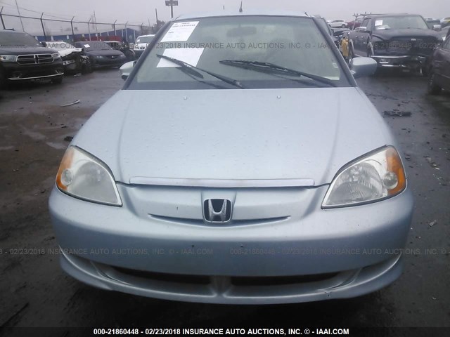 JHMES96653S004472 - 2003 HONDA CIVIC HYBRID Light Blue photo 6