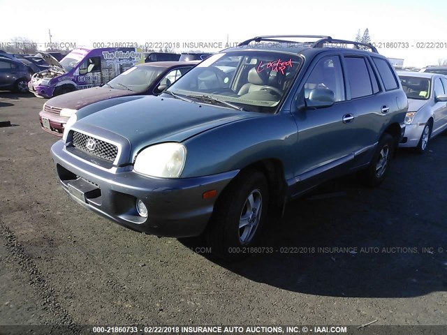 KM8SC83D51U134828 - 2001 HYUNDAI SANTA FE GLS/LX TEAL photo 2