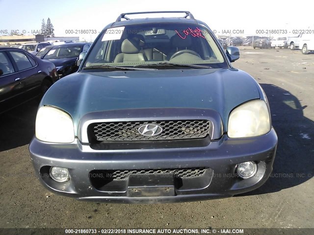 KM8SC83D51U134828 - 2001 HYUNDAI SANTA FE GLS/LX TEAL photo 6