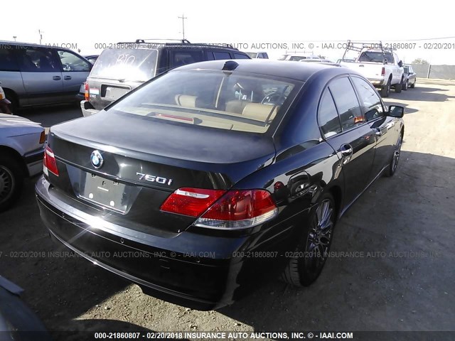 WBAHL83528DT12161 - 2008 BMW 750 I BLACK photo 4