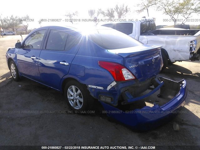 3N1CN7AP0EL862795 - 2014 NISSAN VERSA S/S PLUS/SV/SL BLUE photo 3