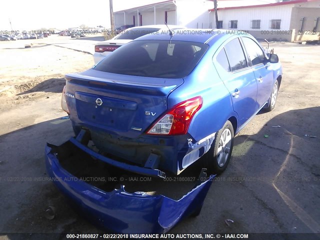 3N1CN7AP0EL862795 - 2014 NISSAN VERSA S/S PLUS/SV/SL BLUE photo 4