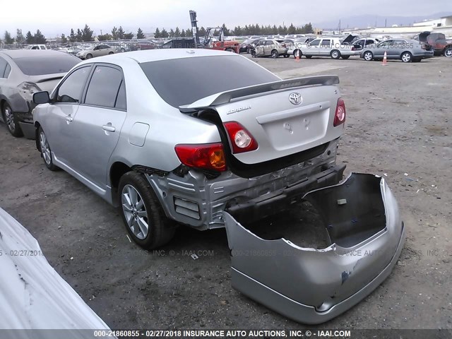 1NXBU4EE5AZ273367 - 2010 TOYOTA COROLLA S/LE/XLE SILVER photo 3