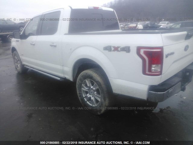 1FTEW1EG5FFB39661 - 2015 FORD F150 SUPERCREW WHITE photo 3