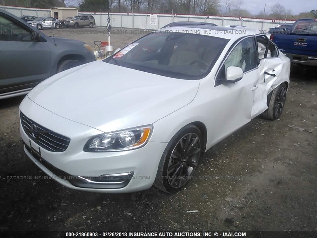 YV126MFK6F1341469 - 2015 VOLVO S60 PREMIER WHITE photo 2